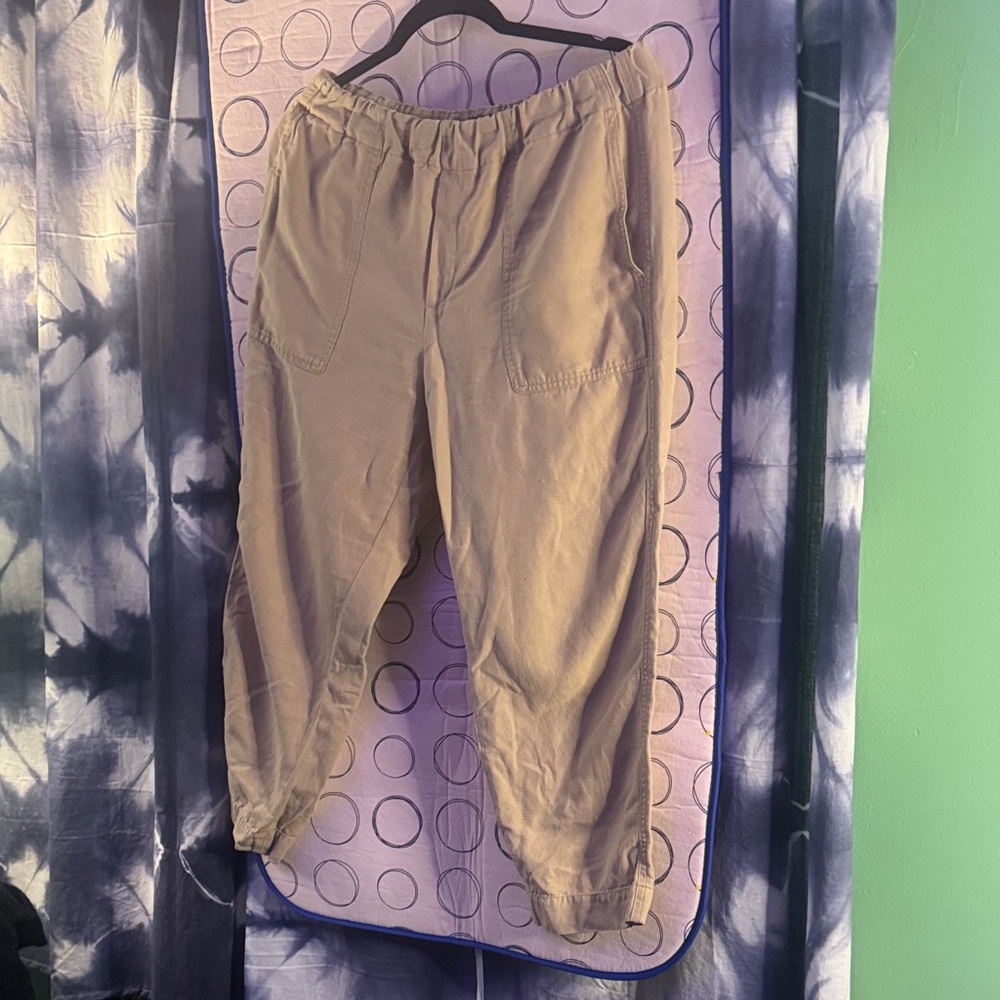 Casual Tan Cotton Pants